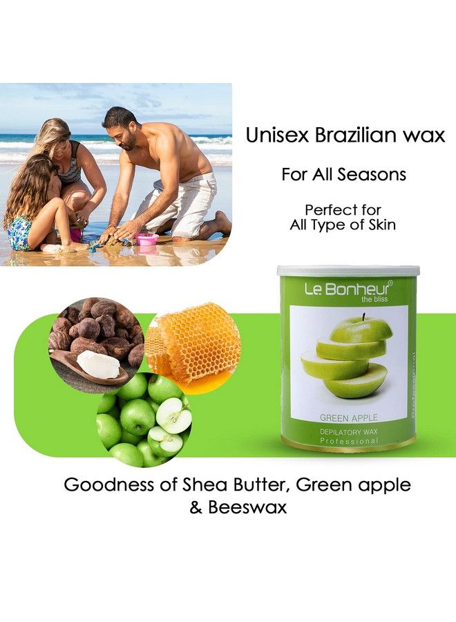 Le Bonheur.. Le Bonheur Green Apple Liposoluble Wax ; Hair Removal Wax For Full Body ; Sensitive Skin ; Sensitive Body Parts ; Skin Delicate Areas ; 800Gm - Image 4