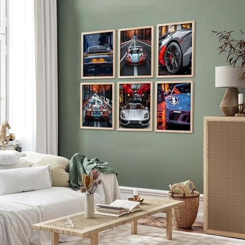 walllane - Sports Car Wall Paintings For Home Decor | Wall Poster With Hanging Frame for living room Bedroom (10x13 inch, E) - Image 4