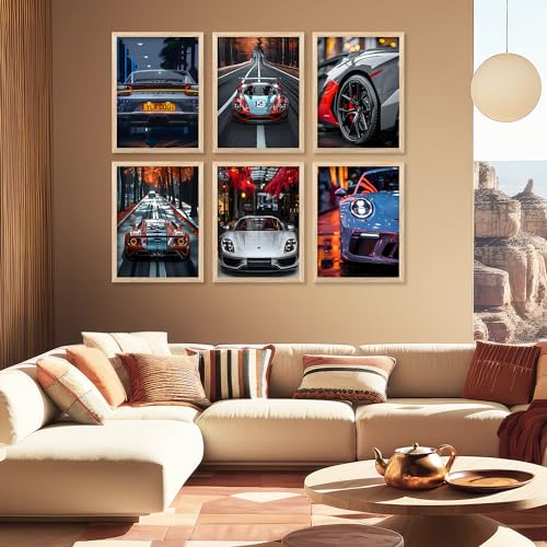walllane - Sports Car Wall Paintings For Home Decor | Wall Poster With Hanging Frame for living room Bedroom (10x13 inch, E) - Image 5