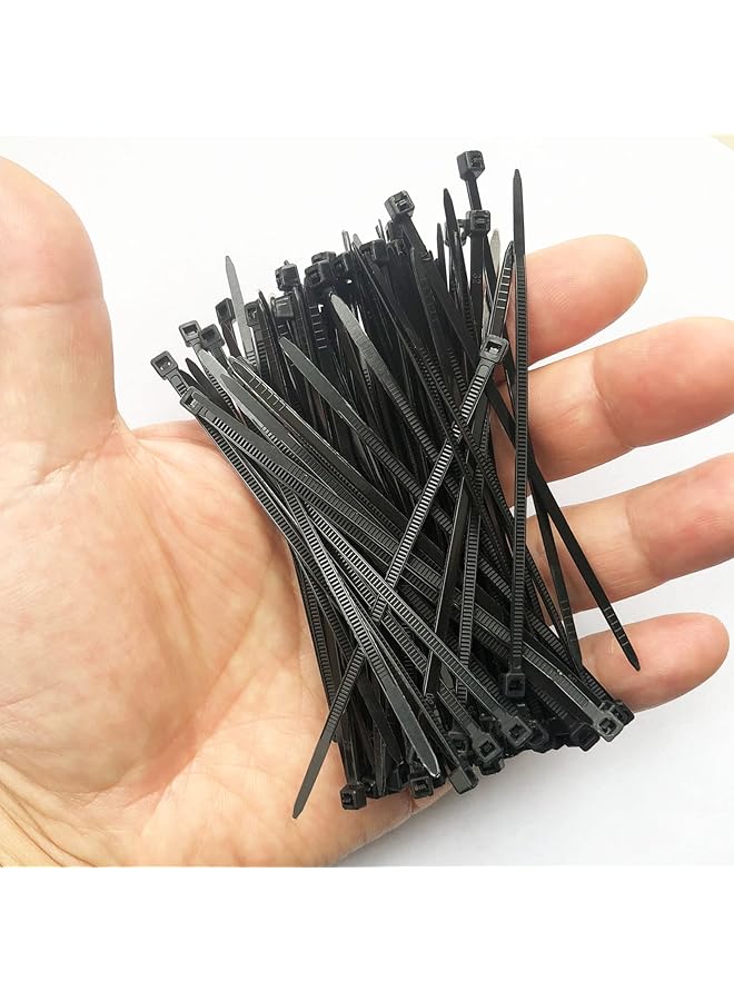 S-TOP 4 inch Cable Ties Black 100 Pack, 2.5mm x 100mm Zip Ties Long 18 lbs Tensile Strength with UV Resistant, Nylon Plastic Self Locking Small Cable Wrap for Tidy Wires Home Workshop and Garden - Image 1
