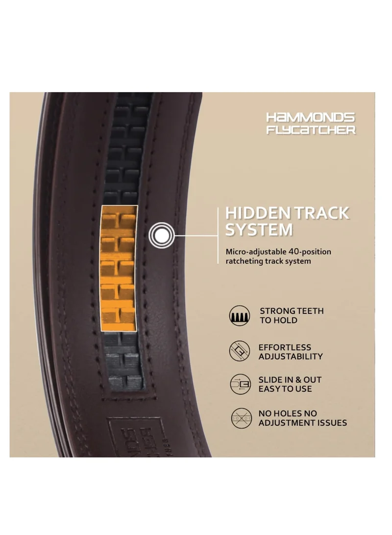 HAMMONDS FLYCATCHER Genuine Leather Belt for Men - Perfect for Formal and Casual Wear - Adjustable Waistband up to 46 Inches - Auto lock Belt for Formal and Casual Wear | K4K7