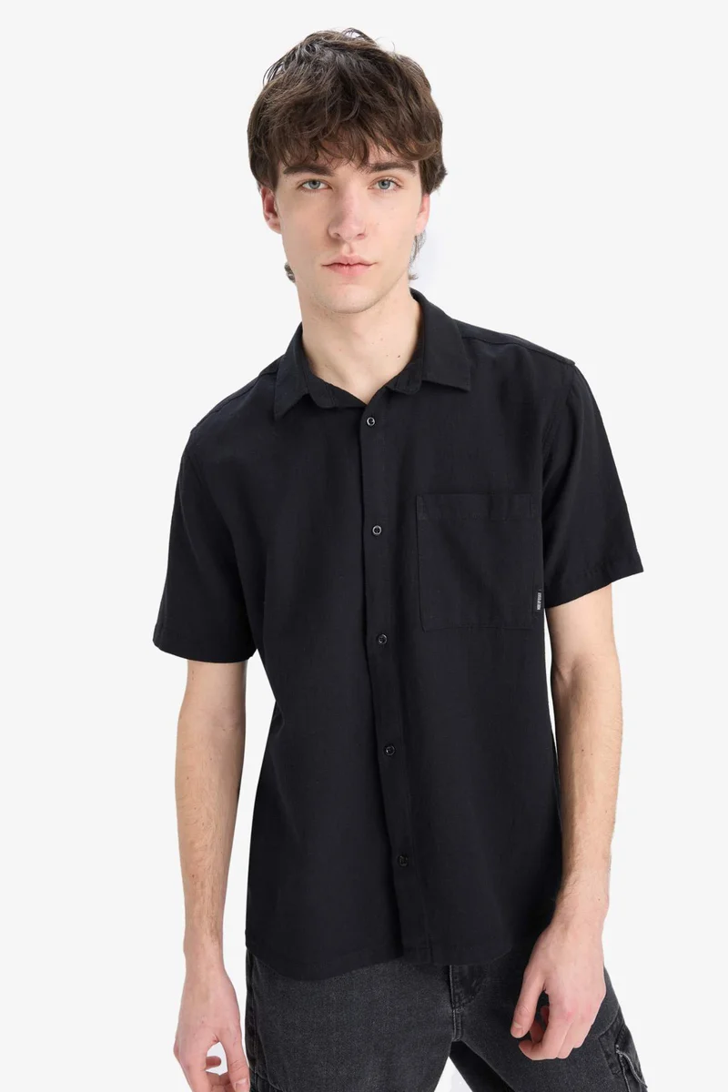 ديفاكتو Regular Fit Cotton Short Sleeve Shirt