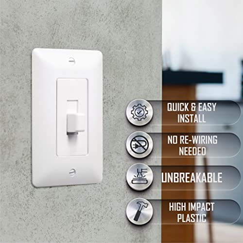 TayMac غطاء محول مفتاح التبديل القابل للدهان TayMac AD70W، أبيض - Image 5