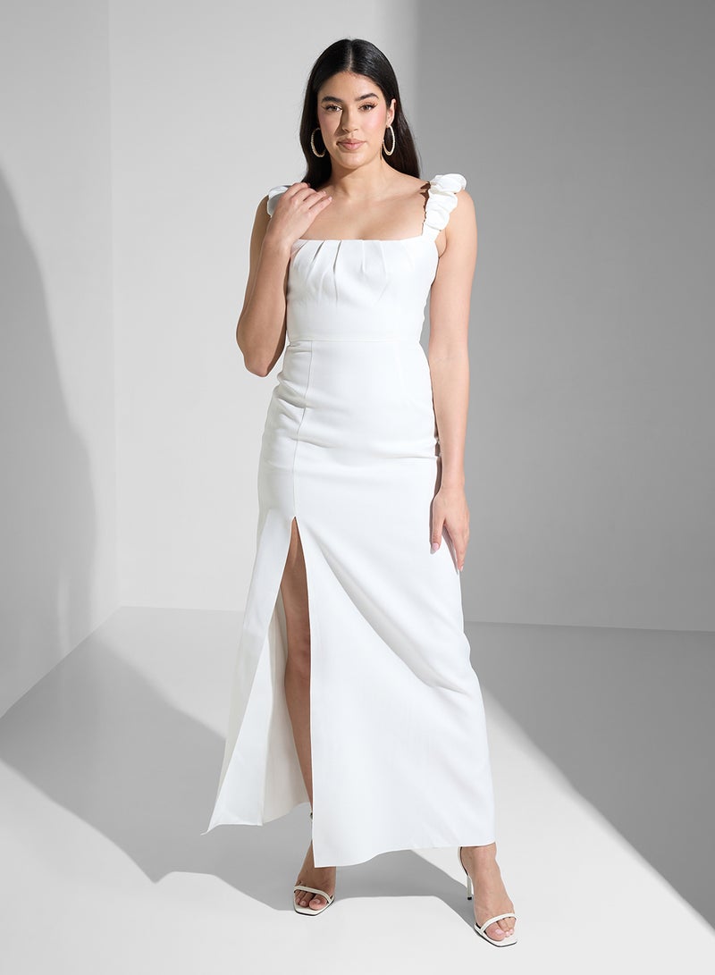 ELLIATT White Ruffle Strap Dress - Image 4