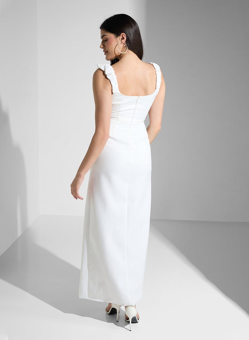 ELLIATT White Ruffle Strap Dress - Image 2