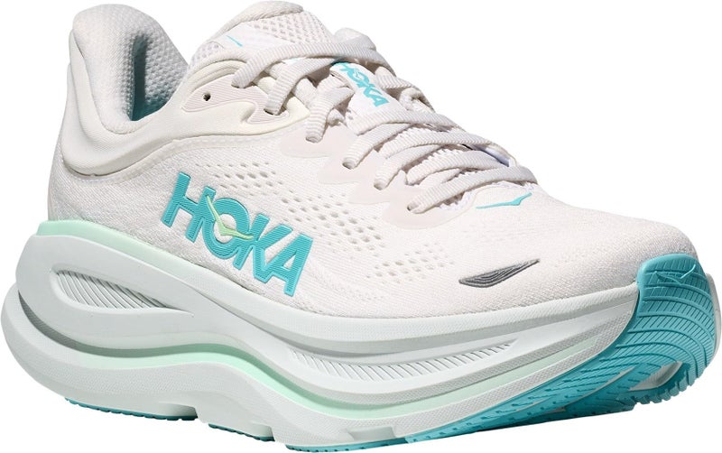 Hoka Women's Bondi 9 Sneaker, Frost/Cielo Blue, 8 - Image 3