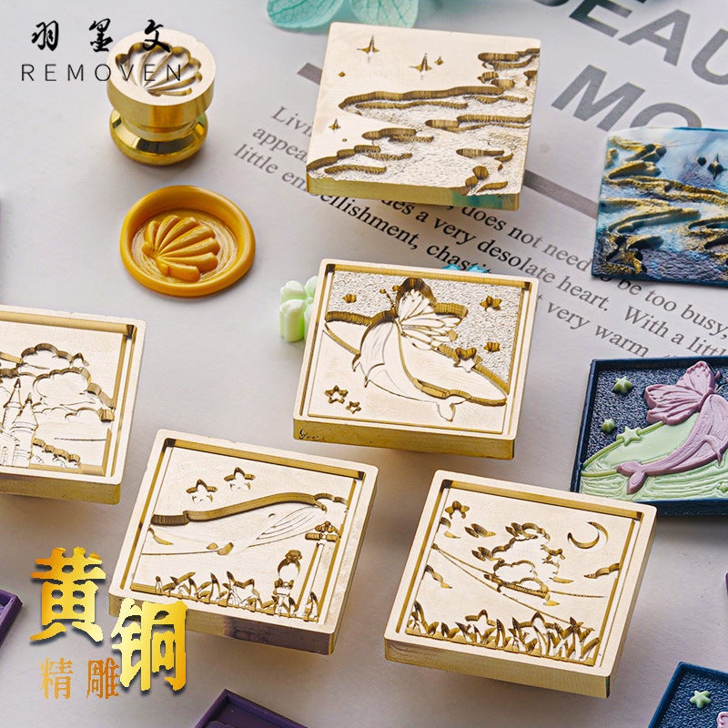 Original Fire Paint Seal Isolated Island Whale Series Diy Hand Account Manual Seal Greeting Card Invitation Card Fire Paint Seal - Image 2
