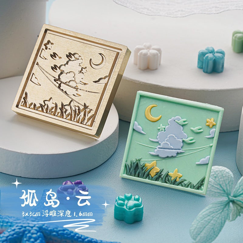 Original Fire Paint Seal Isolated Island Whale Series Diy Hand Account Manual Seal Greeting Card Invitation Card Fire Paint Seal - Image 1