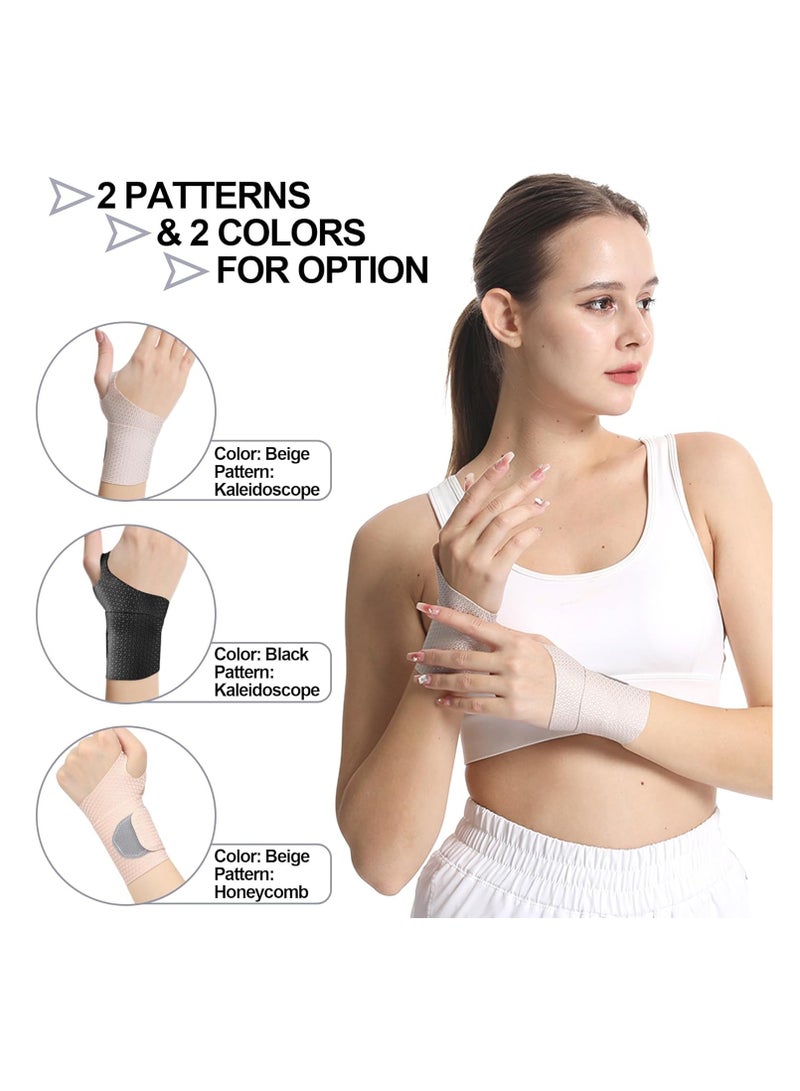 2PCS Ultra Thin Wrist Brace - Wrist Compression Band for Carpal Tunnel, Pain Relief, Arthritis, Tendonitis - Carpal Tunnel Brace Compression and Support for Fitness Enthusiasts (Skin Tone) - Image 2