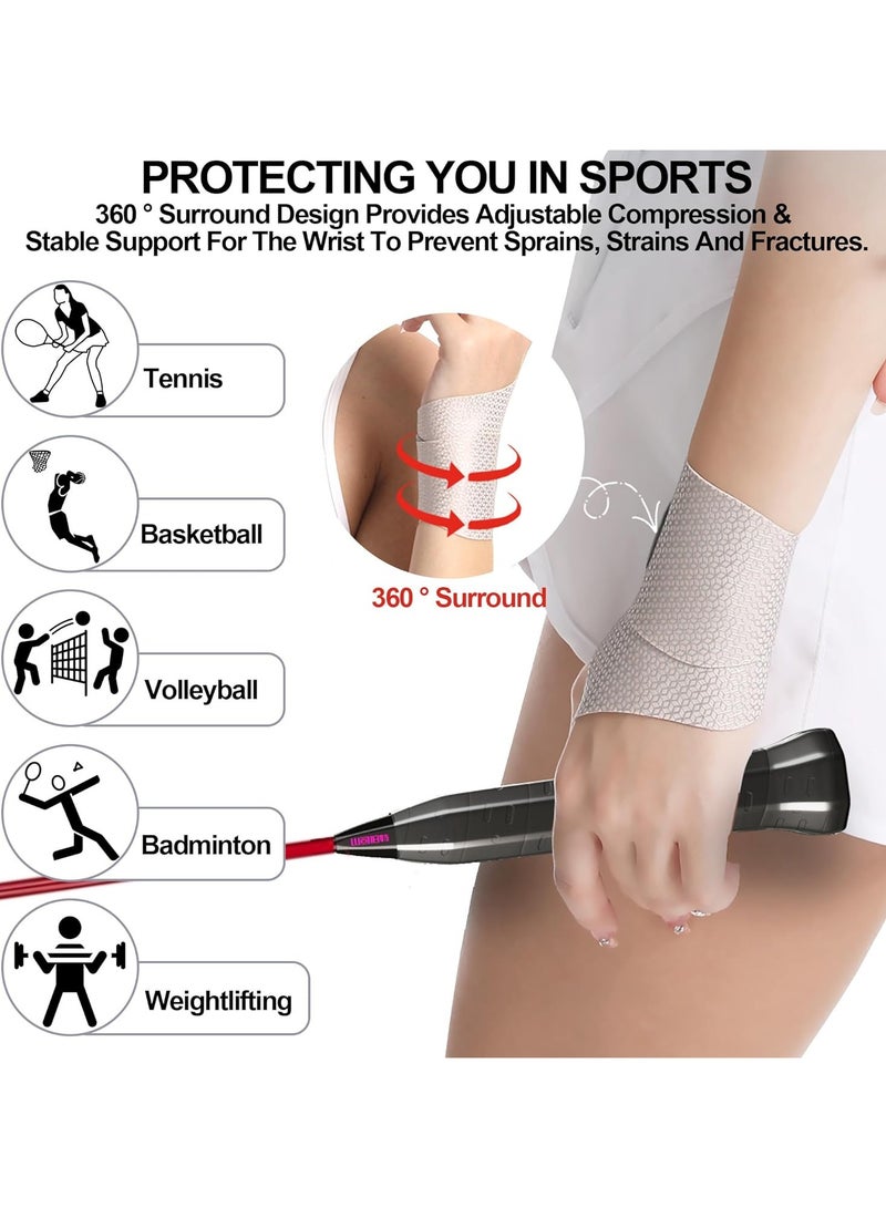 2PCS Ultra Thin Wrist Brace - Wrist Compression Band for Carpal Tunnel, Pain Relief, Arthritis, Tendonitis - Carpal Tunnel Brace Compression and Support for Fitness Enthusiasts (Skin Tone) - Image 4