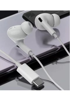 ELTRAZONE Type-C Earphones with Wired Headset Panel Has Microphone And Volume Control Keys In Ear Wired Handsfree Heavy Bass Sound Quality Music Hi Fi Stereo Headsets For Huawei Phone & All Others (White)  - Image 2