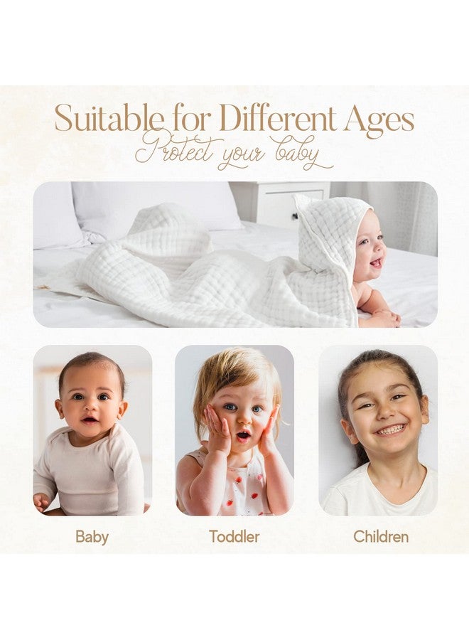 HardNok Muslin Hooded Baby Towel 4 Pack, Preuim Muslin 6 Layers Natural Cotton Baby Bath Towels, Soft and Comfortable for Boys,Girls (32x32,Pink Striped and White) - Image 5