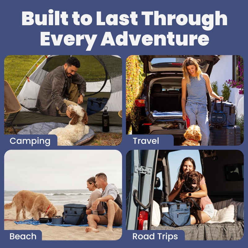 rubyloo The Original Doggy Bagâ„¢ - Complete Dog Travel Bag for Supplies with 2 BPA-Free Travel Dog Bowls & 2 Pet Food Containers - Traveling Kit for Road Trips, Camping, Weekend Away or Doggy Gift: Navy - Image 4