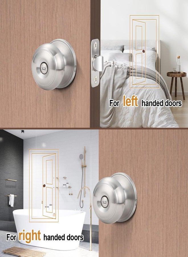 Estmoon 5 Pack Brushed Nickel Door Knobs Interior Door Knobs for Bedroom Bathroom Privacy Round Ball Door Knob - Image 4