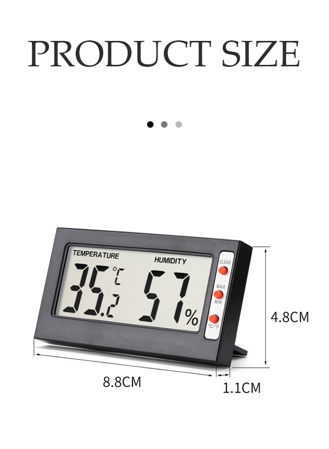 DUNISO Humidity Meter Digital Thermometer,Mini LCD Humidity Meter Thermometer for Room Temperature Humidity Meter Indoor Thermometer Accuracy Calibration LCD Temperature Sensor with Maximum and Minimum Records (black) ﻿ - Image 2