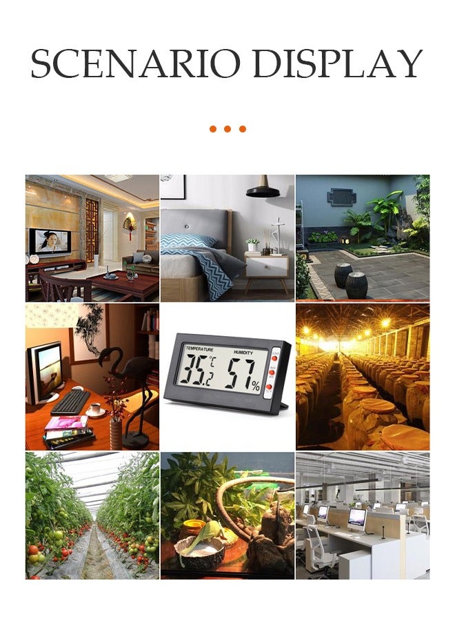 DUNISO Humidity Meter Digital Thermometer,Mini LCD Humidity Meter Thermometer for Room Temperature Humidity Meter Indoor Thermometer Accuracy Calibration LCD Temperature Sensor with Maximum and Minimum Records (black) ﻿ - Image 4