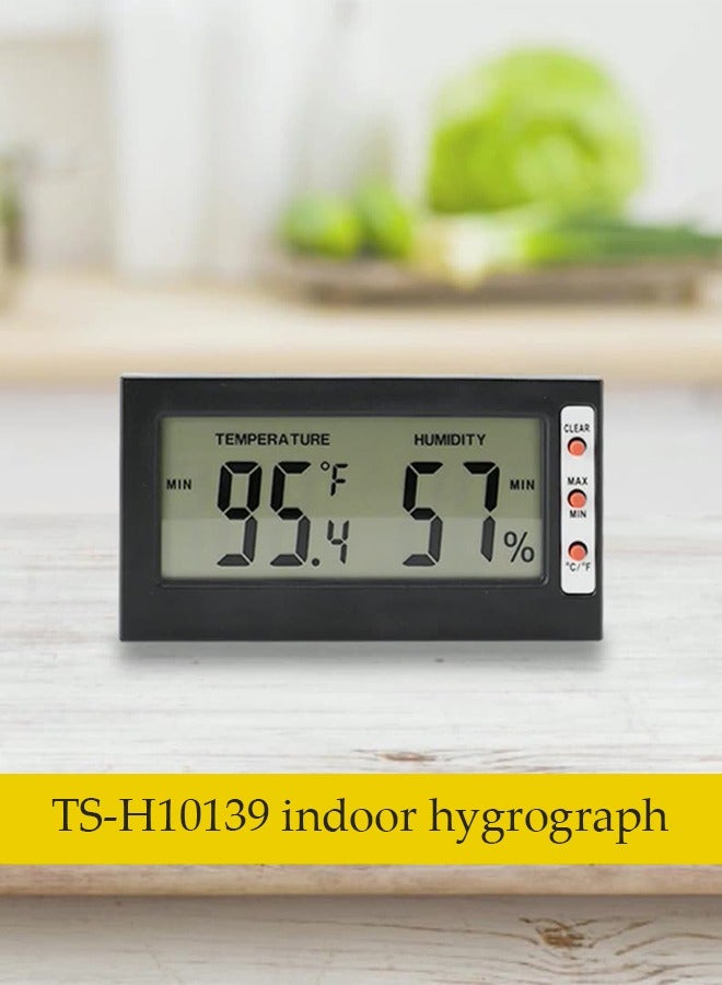 DUNISO Humidity Meter Digital Thermometer,Mini LCD Humidity Meter Thermometer for Room Temperature Humidity Meter Indoor Thermometer Accuracy Calibration LCD Temperature Sensor with Maximum and Minimum Records (black) ﻿ - Image 5