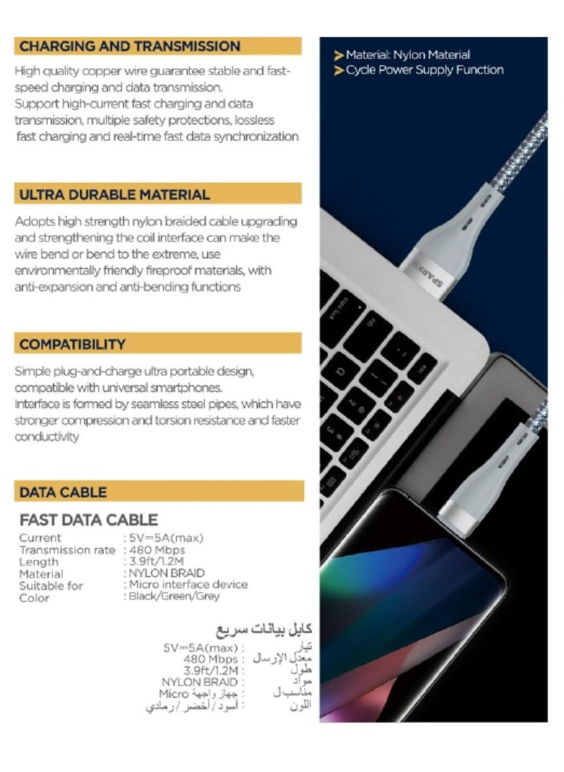 Sparky - Original Micro USB Cable for Samsung, Huawei, Oppo, Xiaomi and Android Mobile Devices - Image 1