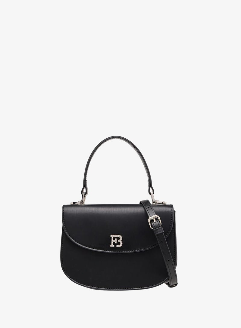 Flora Bella By Shoexpress Women Textured Satchel Bag with Button Closure and Adjustable Strap - Image 1