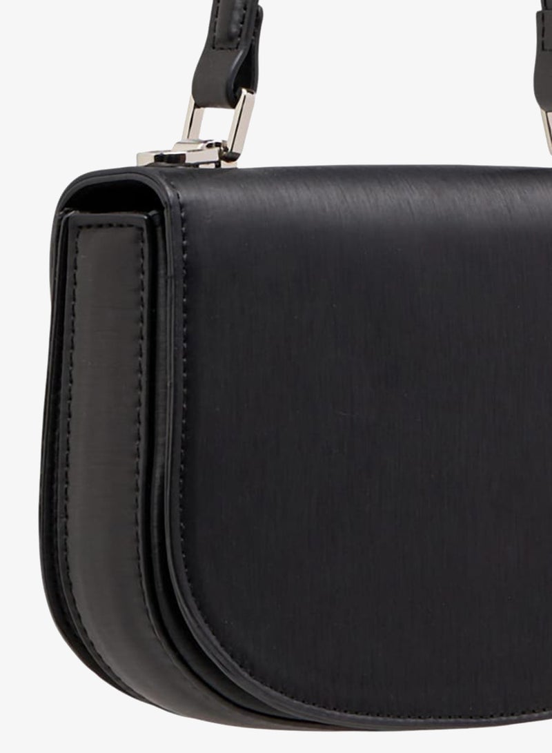 Flora Bella By Shoexpress Women Textured Satchel Bag with Button Closure and Adjustable Strap - Image 5