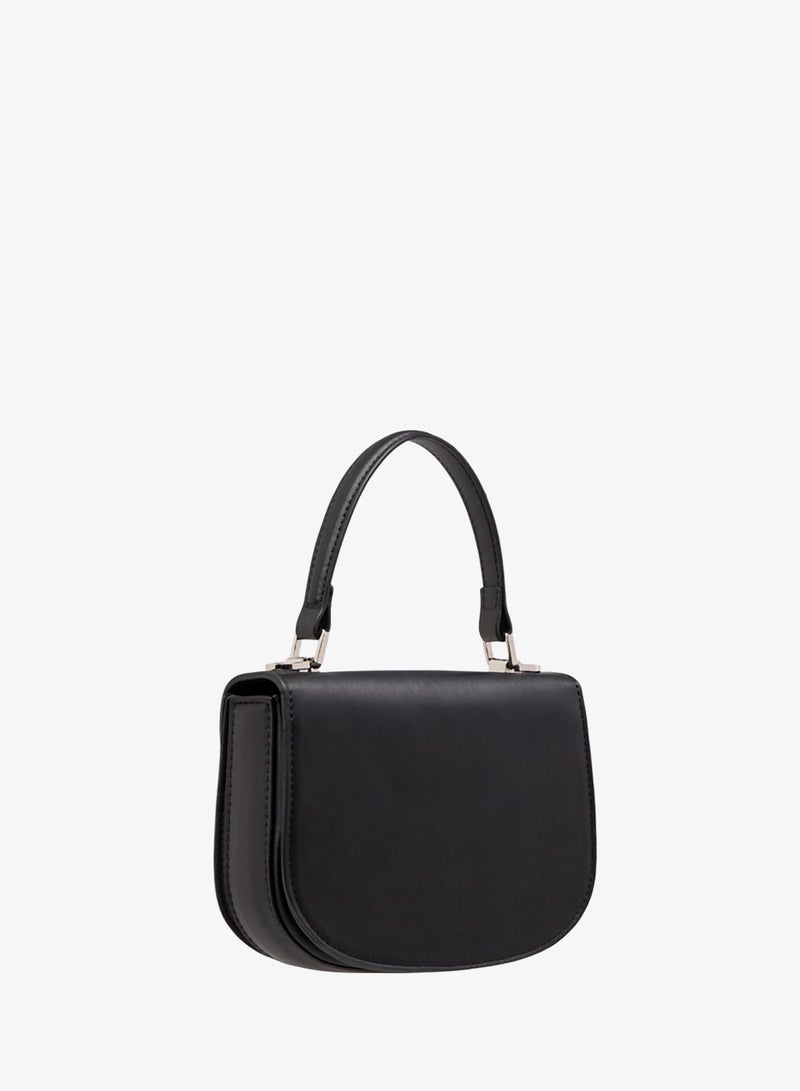Flora Bella By Shoexpress Women Textured Satchel Bag with Button Closure and Adjustable Strap - Image 4