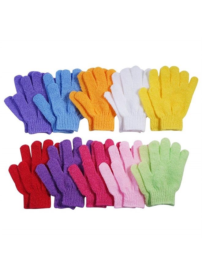 CVNDKN 10 Pairs Exfoliating Gloves,Made of 100% Nylon,10 Colors Double Sided Exfoliating Gloves for Beauty Spa Massage Skin Shower Body Scrubber Bathing Accessories. - Image 1