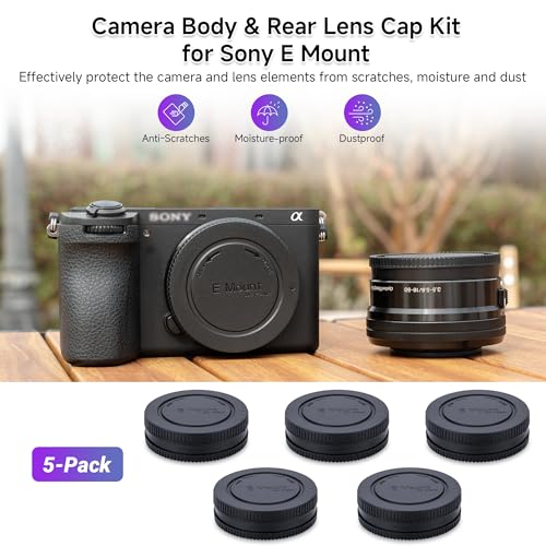 JJC Camera Rear Lens Cap Body Cap Cover for Sony E Mount A1 A7C A7R IV III A7 III II A7S III II A6600 A6500 A6400 A6300 A6100 A6000 Replace Sony ALCB1EM 5 Packs - Image 3