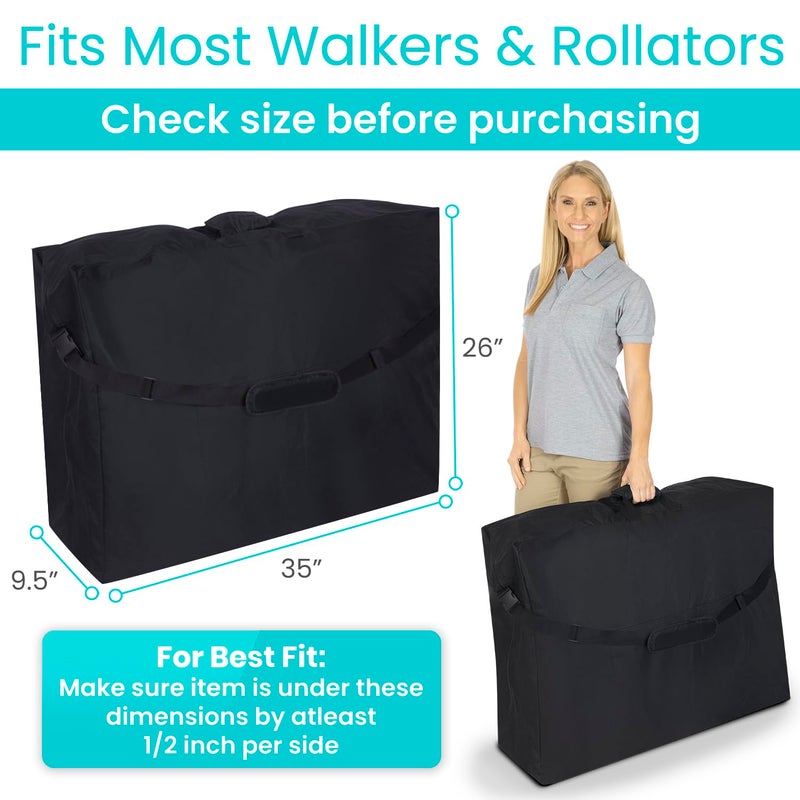 Vive XL Carry & Travel Bag for Rollator Walkers & Transport Chairs - Cover Carrier Accessory for Car Travel, Storage, Seniors - Accessories - Waterproof with Padded Straps - Image 3