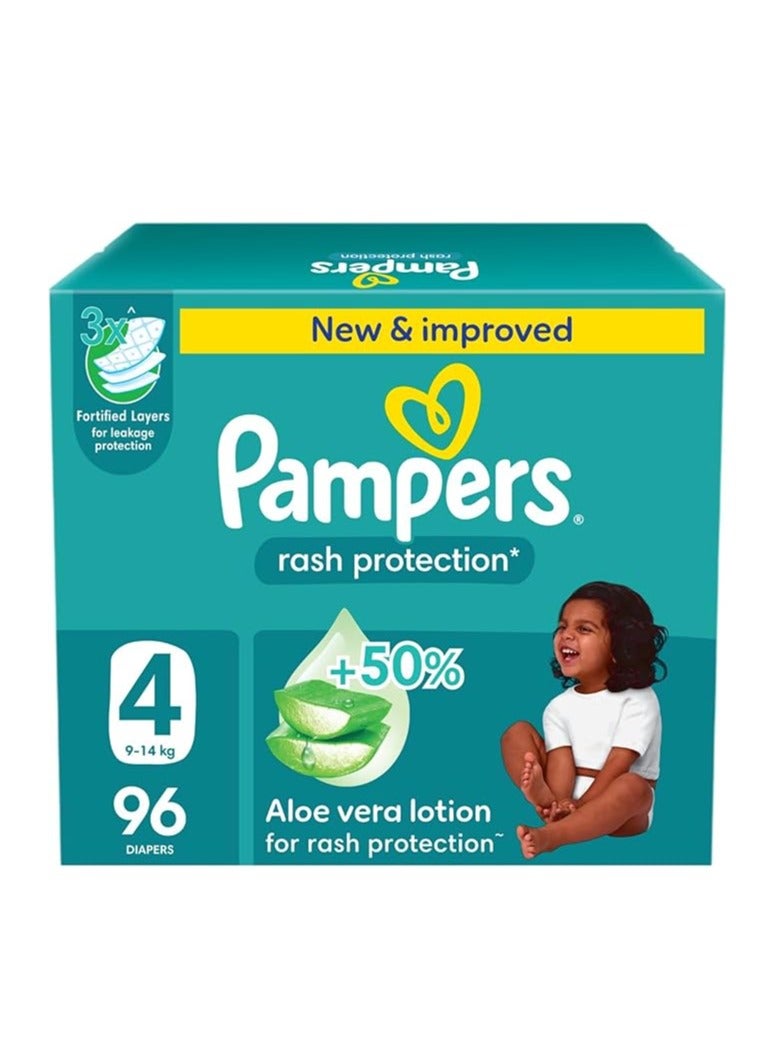 حفاضات أطفال، الحجم 4، 9-14 كجم، 96 حفاضة