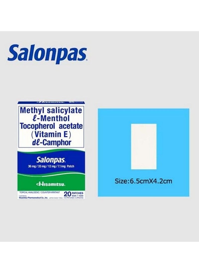 Salonpas Medicated Patch 20 PCs 6.5cm x 4.2cm  - Image 2