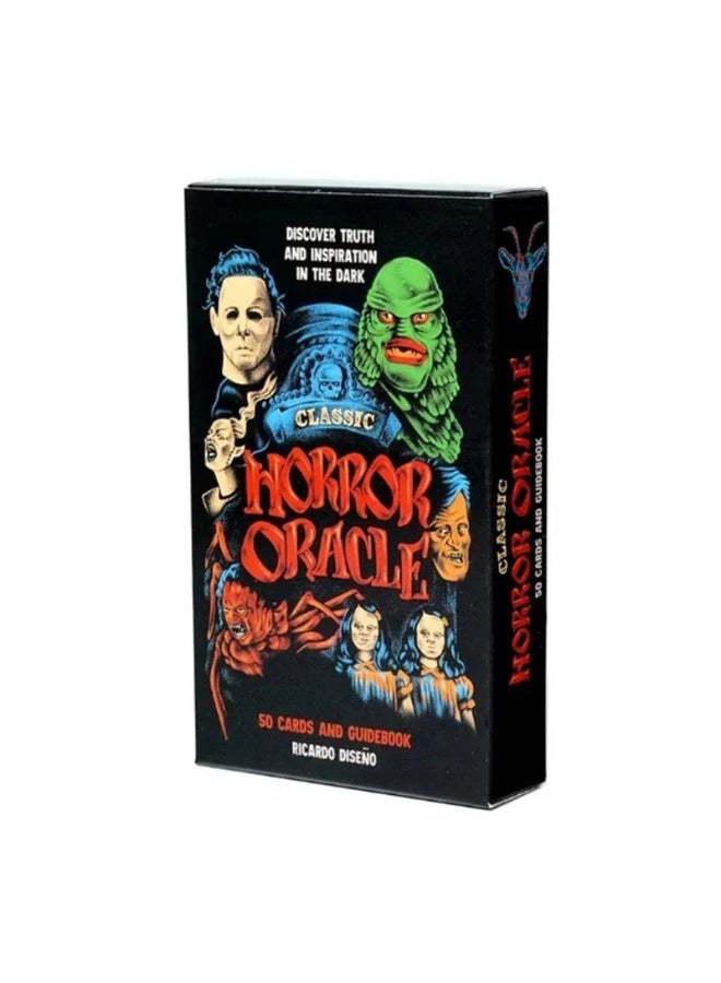 NIBEMINENT Classic Horror Tarot Deck Psychological Oracle Deck Portable Classic Horror Oracle Full English Version 50-card game - Image 1