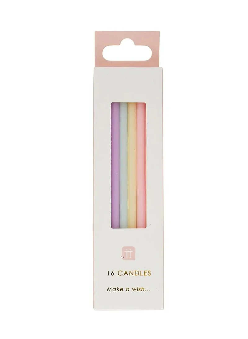 Talking Tables Pastel Candles, 10Cm, (16Pk)