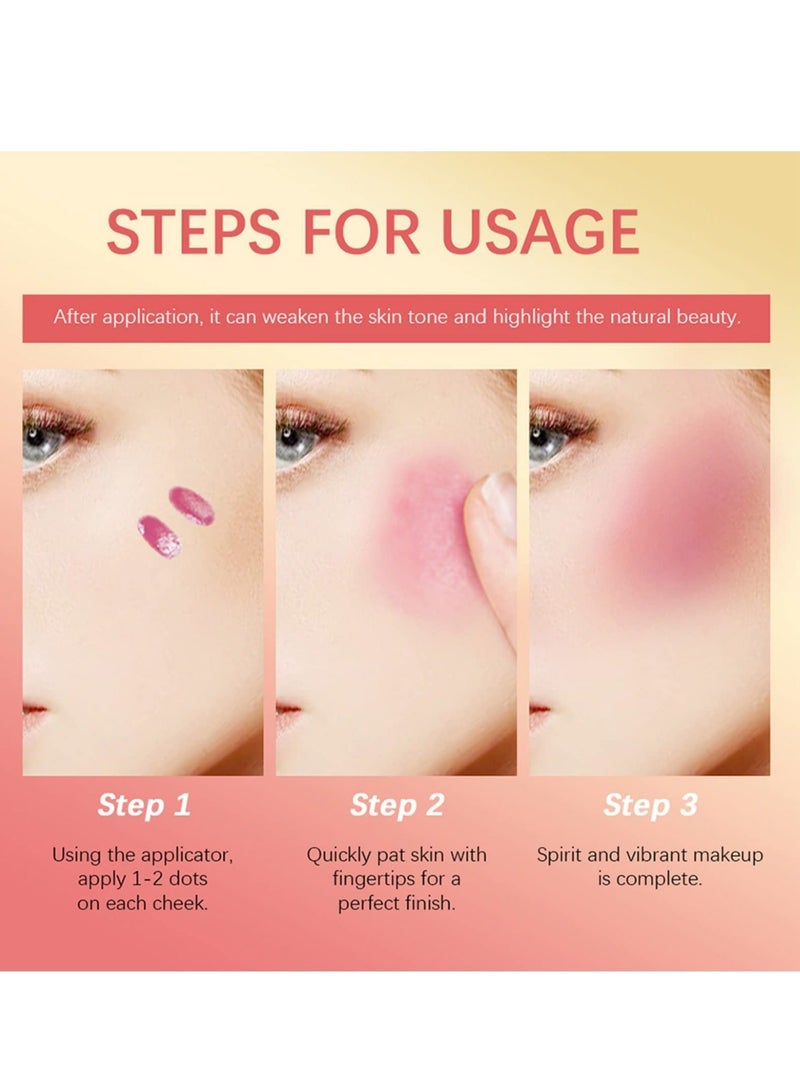 Liquid Blush for Cheeks Soft Cream Blush Makeup Lightweight Breathable Feel Natural Looking Silky Smooth Creamy Formula Waterproof Long-wearing Blends Perfectly onto Skin - Image 2