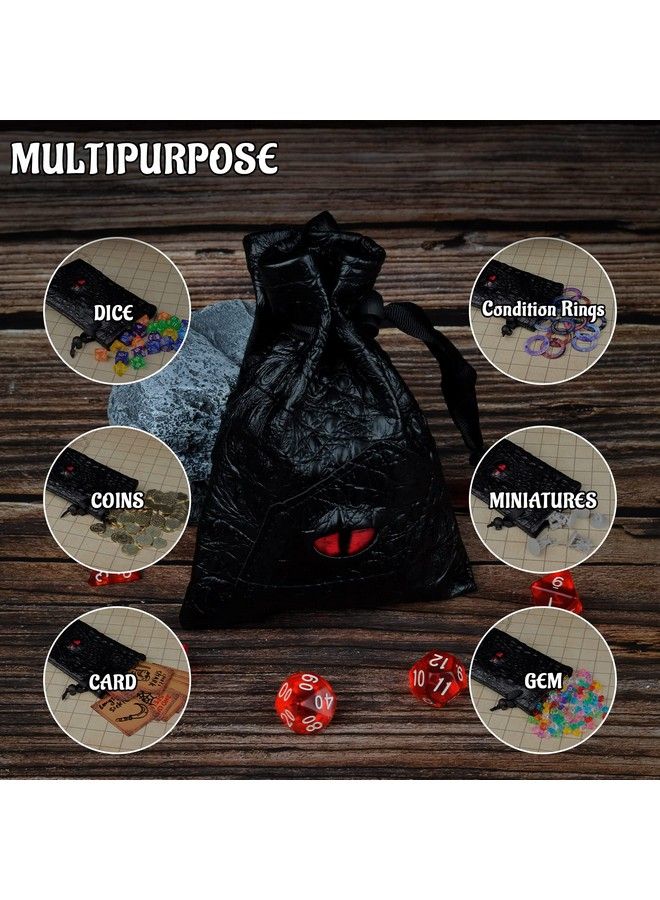 CZYY Drawstring Bag Pu Leather Dice Pouch Perfect For Rpg D&D Game  - Image 4