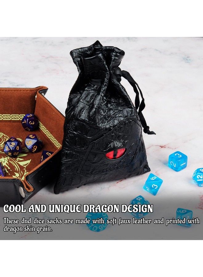 CZYY Drawstring Bag Pu Leather Dice Pouch Perfect For Rpg D&D Game  - Image 3
