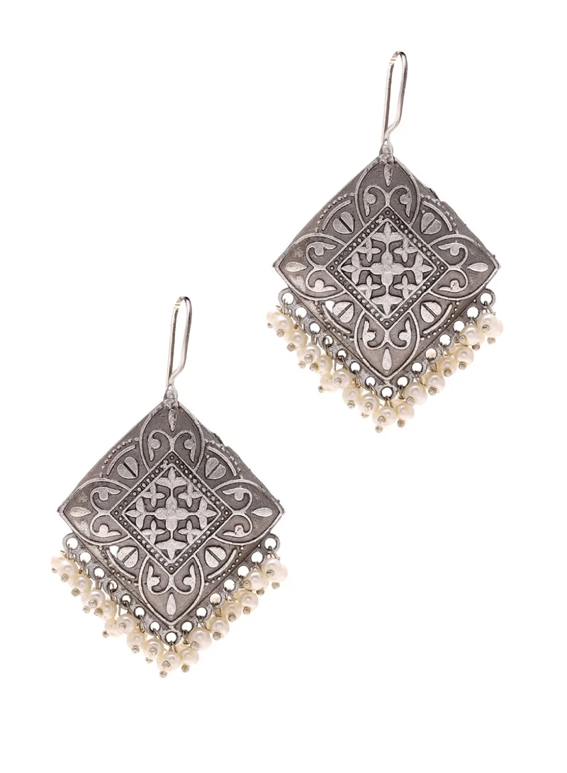 Priyaasi Oxidised Contemporary Drop Earrings