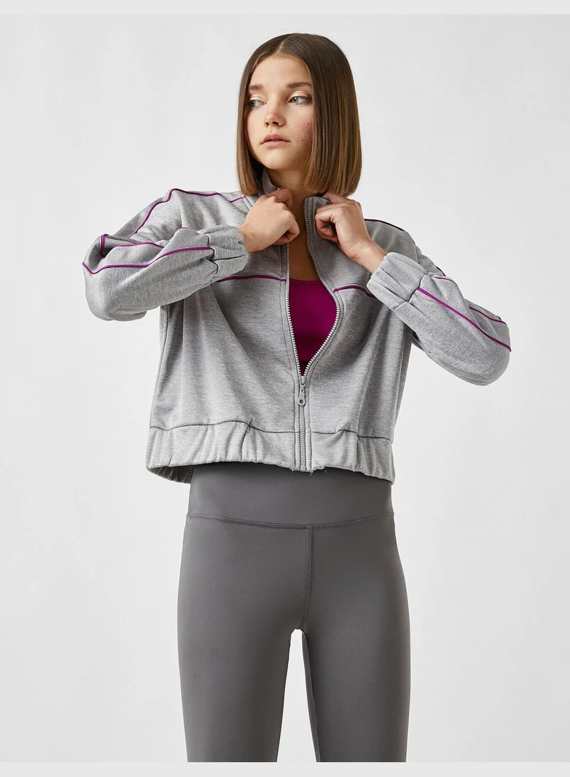 KOTON Ebru Şallı Loves Koton Zipper Detailed Coat