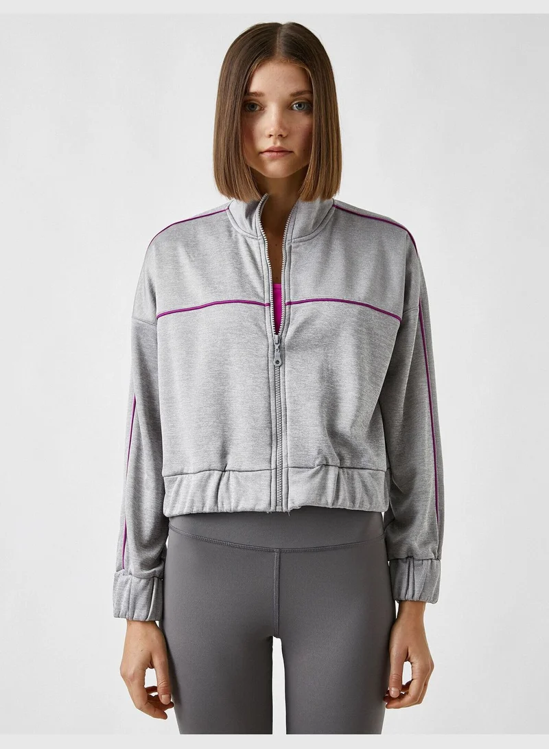 KOTON Ebru Şallı Loves Koton Zipper Detailed Coat