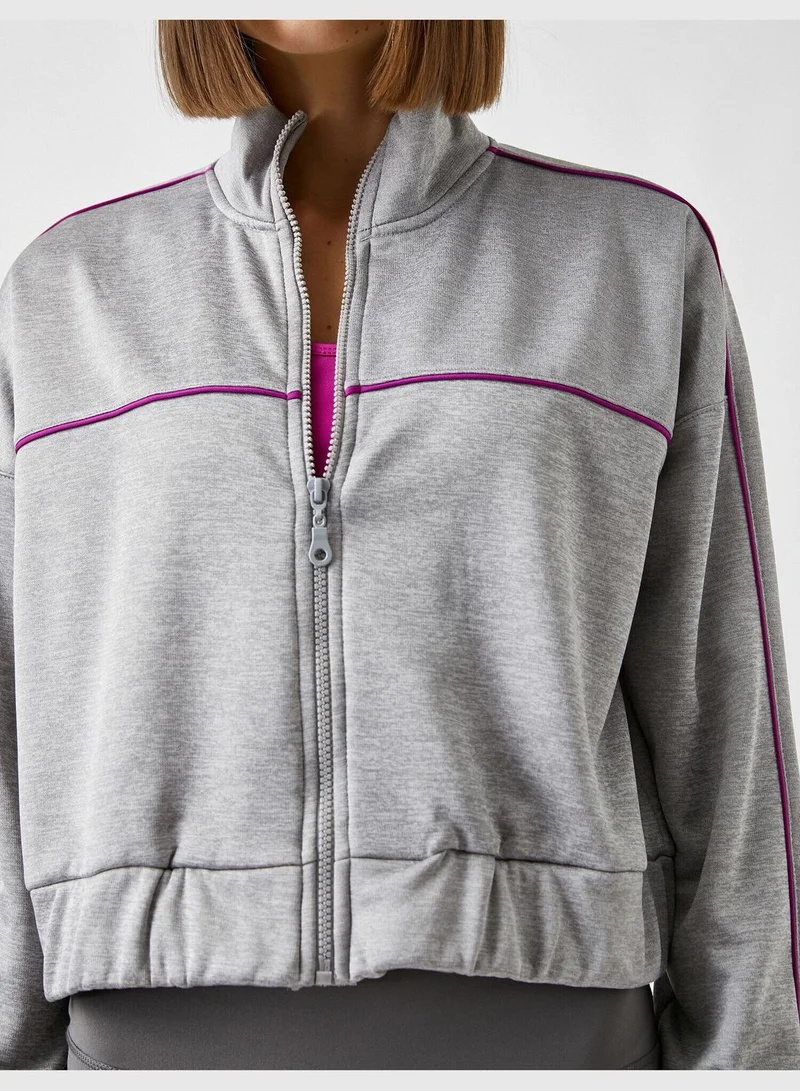 KOTON Ebru Şallı Loves Koton Zipper Detailed Coat