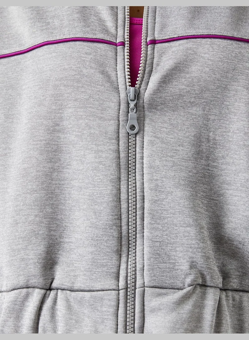 KOTON Ebru Şallı Loves Koton Zipper Detailed Coat