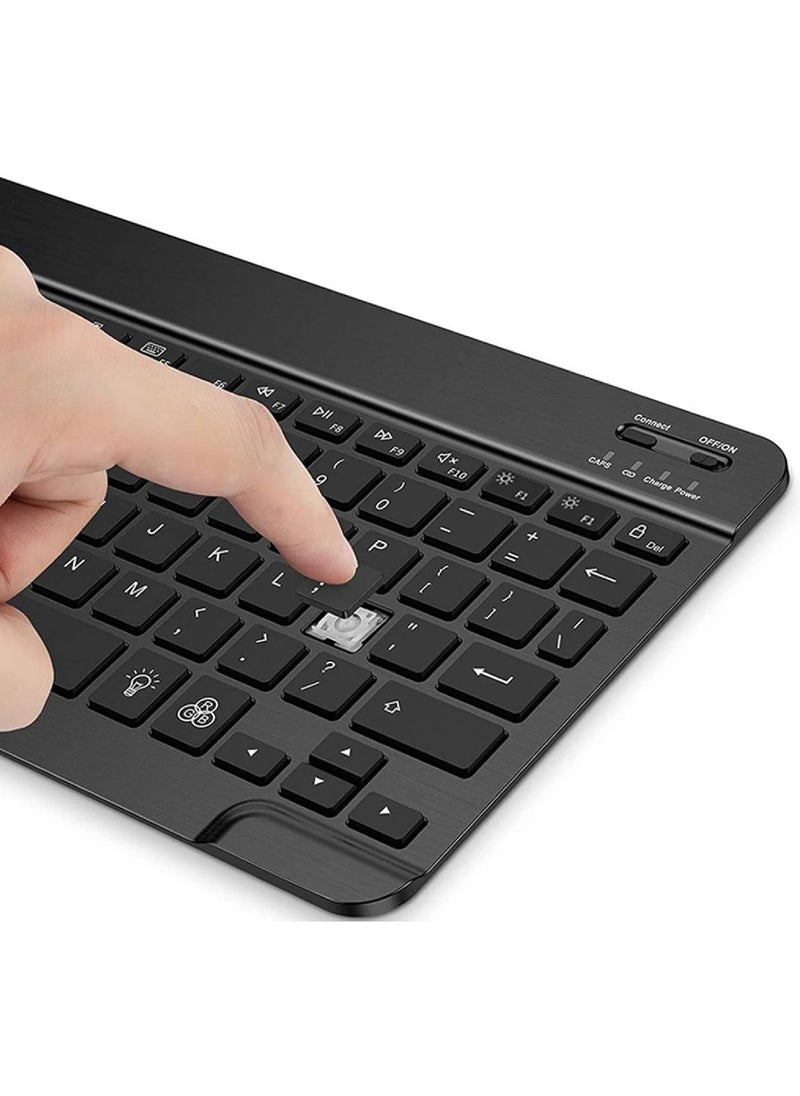 Captaintech Slim Rechargeable Bluetooth Keyboard & Mouse Combo for iPad – 7-Color Backlit, Wireless Keyboard with Touchpad, Compatible with iPad 9th/8th Gen, Pro/Air/Mini & iPhone 14/13/12 (Lightweight & Portable) - Image 2