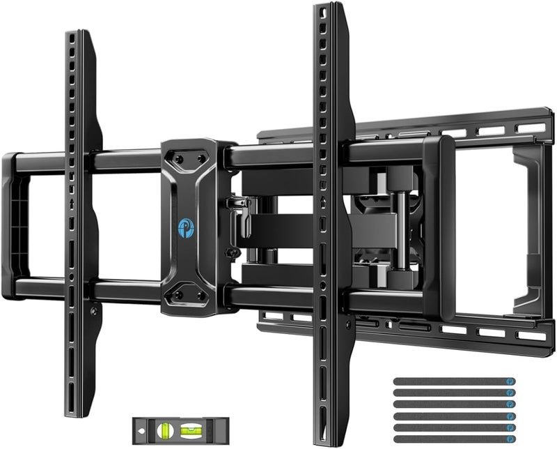 Pipishell Full Motion TV Wall Mount for 42-85 inch LED TVs up to 132lbs, Fits 65 75 Inch Swivel TV Mount Bracket with Articulating Arms, Max VESA 600x400mm, Fits 12â€ 16" Wood Studs - Image 1