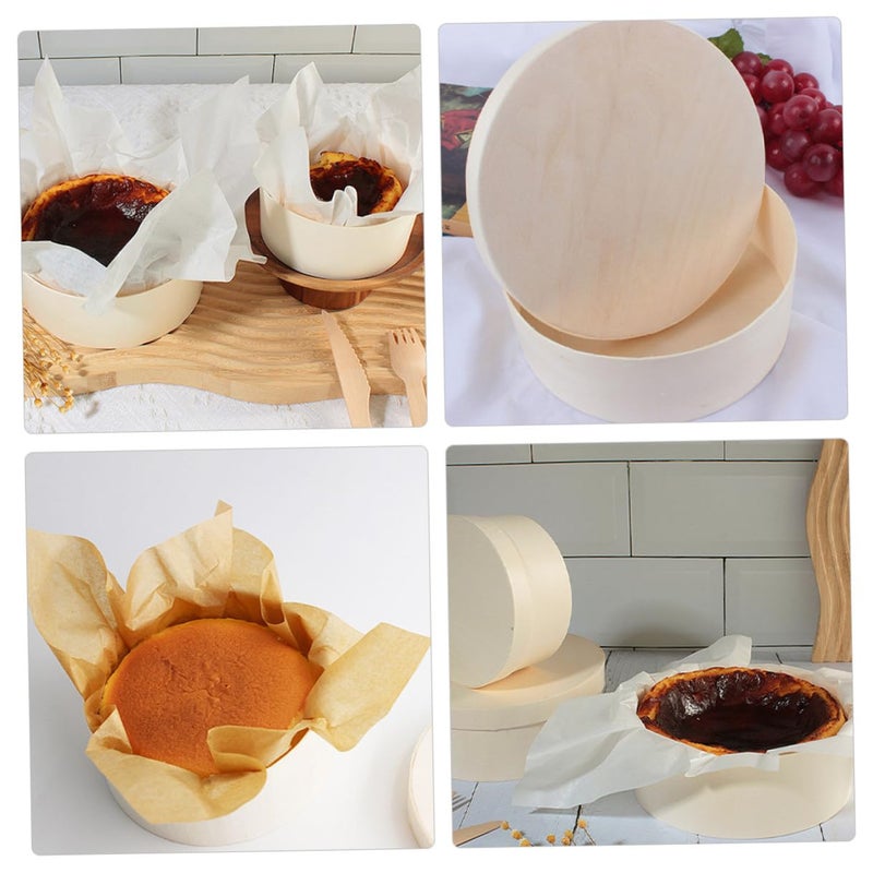 8 Inch Wooden Cake Box With Lid Cheesecake Dessert Container Food Storage Carrier - Image 5