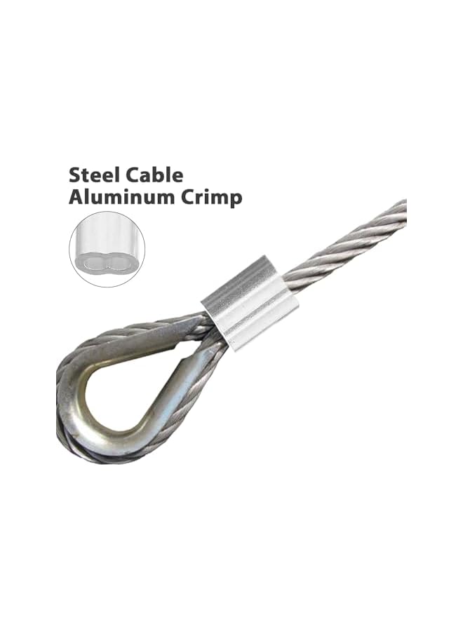 promass 200pcs Cable Ferrule M2 Aluminum Crimping Loop Sleeve Double Ferrule Cable Crimp for Steel Wire Cable (Silver) - Image 3