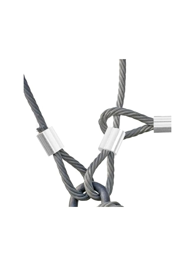 promass 200pcs Cable Ferrule M2 Aluminum Crimping Loop Sleeve Double Ferrule Cable Crimp for Steel Wire Cable (Silver) - Image 4