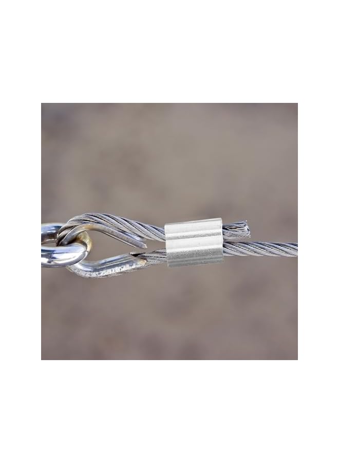 promass 200pcs Cable Ferrule M2 Aluminum Crimping Loop Sleeve Double Ferrule Cable Crimp for Steel Wire Cable (Silver) - Image 5