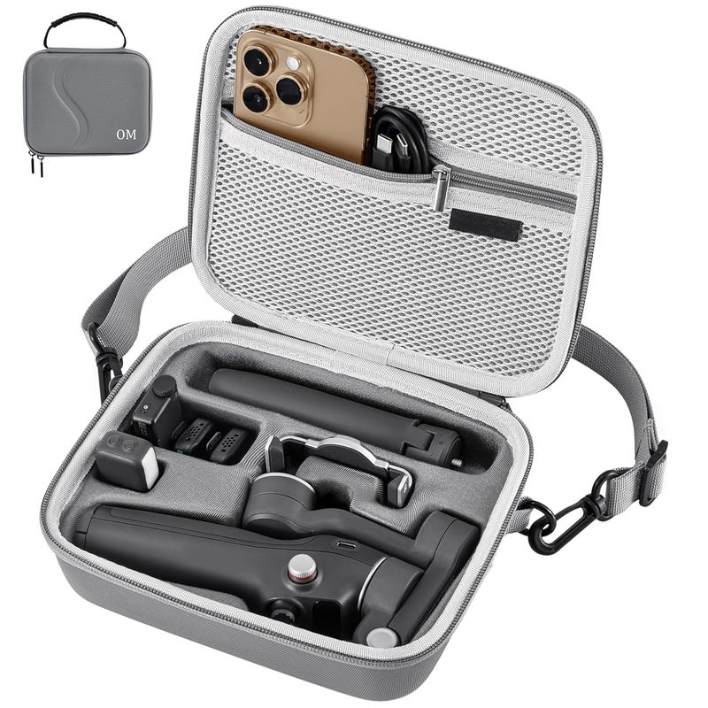 Sounce Osmo Mobile 7P Case Portable PU Shoulder Bag for DJI Osmo Mobile 7/7P & OM 7 Pro Gimbal Stabilizer, Waterproof Travel Carrying Case with Accessory Storage & Adjustable Strap - Image 1