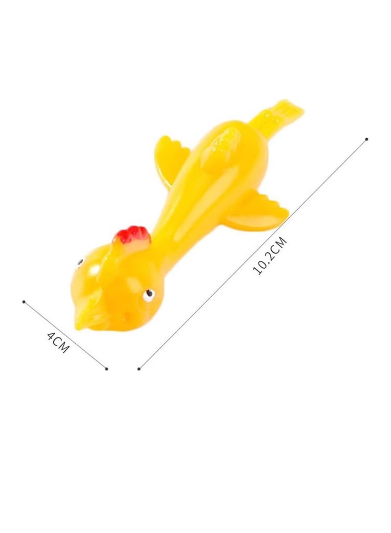 ECVV 10 قطع ألعاب دجاجة مطاطية لزجة مضحكة ألعاب دجاجة قاذفة ألعاب ممتعة صندوق كنز مرن لجوائز الفصل لوازم حفلات عيد الميلاد - أصفر - Image 4