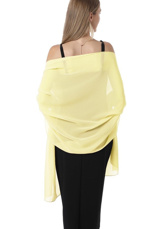 Hotshawl Chiffon Shawls and Wraps for Evening Dresses Women Elegant Soft Scarf Bridal Scarve Wedding Stole, Yellow, Plus Size - Image 2