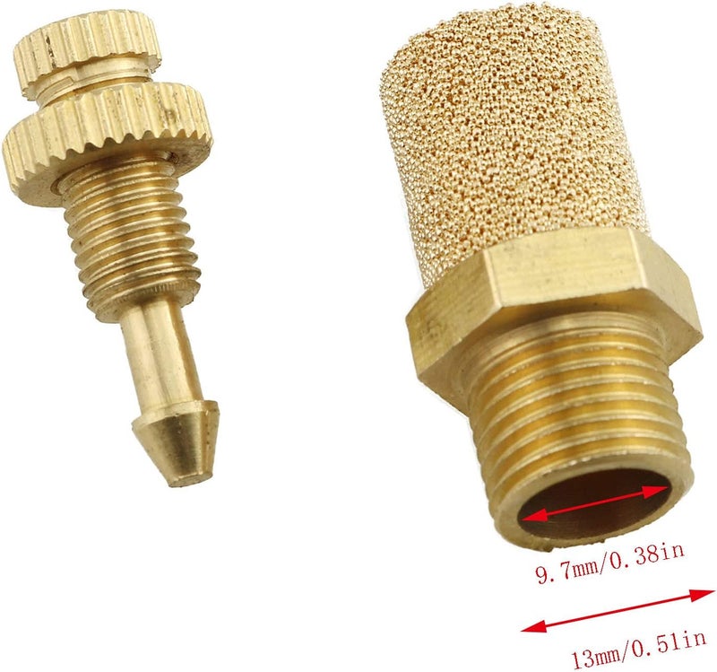 Eoutstanding 5Pcs Solenoid valve copper muffler Pneumatic Muffler Silencer Adjustable 1/4 inch Threaded Air Filter Flow Speed Controller Muffler Fitting - Image 2